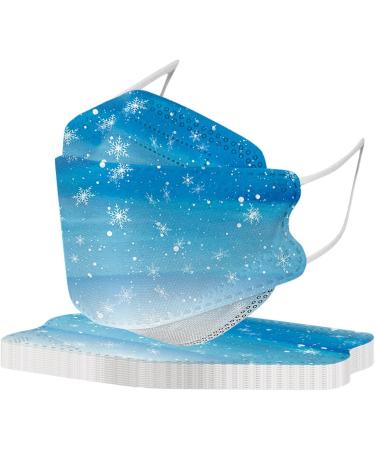 Buy WEXCV 50-Pack 4D Snowflake Print 5-Layer Breathable Fabric Masks for Adults - Perfect One-Way Mouth Protection for Easter | International Shipping Available - Buy Online on GoSupps.com