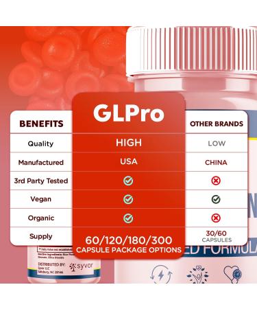 GLPro Blood Capsules Official GLPro Blood Health Support Pills with All Natural Ingredients Advanced Formula Supplement with Maximum Strength Premium Vitamins for Women and Men (60 Capsules) - Buy Online on GoSupps.com