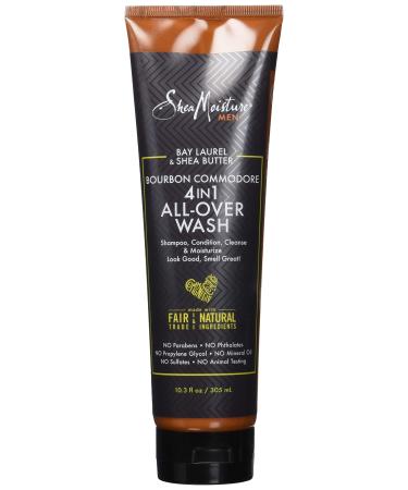 Shea Moisture Bay Laurel & Shea Butter Bourbon Commodore 4-In-1 All-Over-Wash 10.3 Ounce