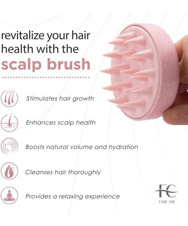Fabcare Scalp Massage Brush for Hair Growth | Eco-Friendly Wheat Straw & Silicone | Scalp Peeling for All Hair Types | Boost Blood Circulation & Treat Dry Scalp - Buy Online on GoSupps.com