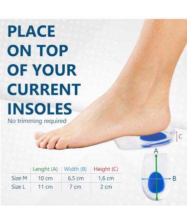 Sulpo Gel Heel Cushions - Silicone Inserts for Heel Spur Relief | Men's & Women's Gel Insoles (Size 40-46) - Ultimate Heel Protection - Buy Online on GoSupps.com