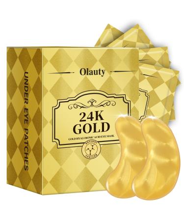 30 Pairs 24K Gold Eye Masks Collagen Eye Patches for Puffy Eyes and Dark Circles Treatments Reduce Undereye Bags Wrinkles Gel Eye Skin Care Pads Beauty Gifts for Women