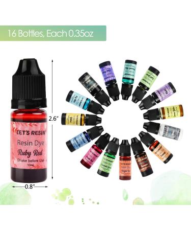 LET'S RESIN 16 Color Liquid Epoxy Resin Pigment - Concentrated Dye for Resin Art and Jewelry Making (0.35oz Each) - Buy Online on GoSupps.com
