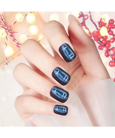 Stick on Nails - Soft Gel Press on Nails False Nail Coffin Short Glitter French Stick on Nails 12 Sizes Full Short Press Nails for Woman Girl Lencyh - Buy Online on GoSupps.com