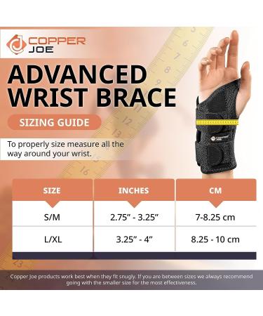 Copper Joe Carpal Tunnel Wrist Brace - Adjustable Compression Sleeve for Arthritis & Tendonitis - Day & Night Support for Men & Women (Left Hand L/XL - Buy Online on GoSupps.com