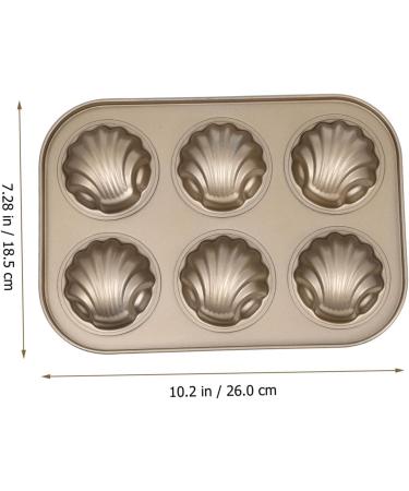 Zerodeko 1pc Cake Shell Pan Mini Muffin Pan Ice Ball Mold Chocolate Mold Metal Muffin Pan Steel Muffin Molds French Madeleine Pan Ice Cube Trays Baking Tool Carbon Steel Wedding Baking Pan 26.5X18.5CM Gold - Buy Online on GoSupps.com