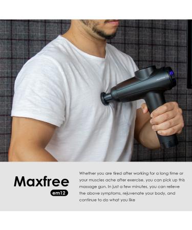Maxfree Massage Gun for Neck & Back - Deep Tissue Percussion Muscle Massager for Athletes - EM-12 (Black) - Buy Online on GoSupps.com