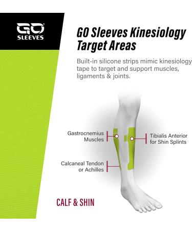 Buy GO Calf Lower Leg Kinesiology Compression Sleeve - Blue XL Pair | Ultimate Support for Injury Recovery & Performance - Buy Online on GoSupps.com