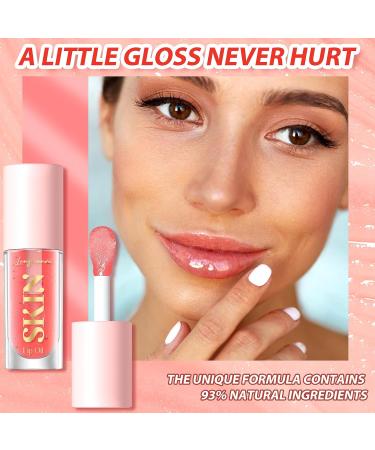2 Pack Big Brush Head Lip Gloss - Hydrating Fruit Flavored Plumping Lip Oil Set in Raspberry & Strawberry - Non-Sticky Moisturizing Texture - Buy Online on GoSupps.com