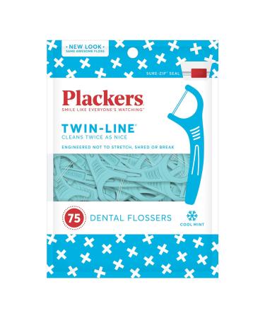 Plackers Twin Line Flossers 75 Count 75 Count (Pack of 1)