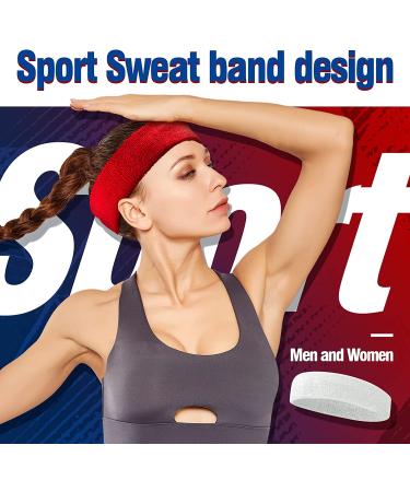 Sweatbands Headband for Men & Women - Moisture Wicking Athletic Towel for Running, Cycling, Yoga & Spa - 4 Pack - Buy Online on GoSupps.com