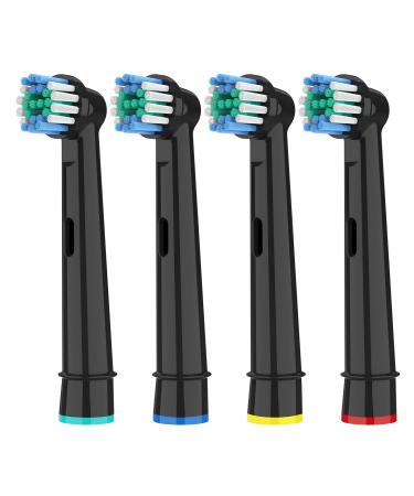 HSYTEK 4 Series Compatible with oralb toothbrush electrical attachments for oralb pro 3 3900 Genius X Vitality 100 Precision replacement brushes toothbrush heads black black 4 pieces (1 Pack)