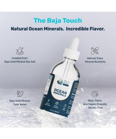 Baja Gold Liquid Ocean Trace Mineral Drops - Ionic Electrolyte Drops for Drinking Water & Food Flavor Enhancement - Mineral-Rich Saline Solution & Oral Cleanse - 4 fl oz, 30-Day Supply 4 Fl Oz (Pack of 1) - Buy Online on GoSupps.com