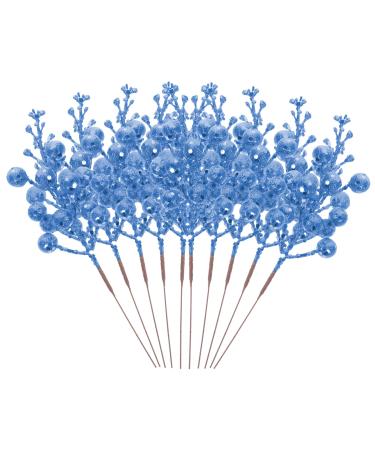 RORPOIR 10pcs Christmas Imitation Berries Christmas Stuffers Artificial Berry Christmas Fake Berry Curly Blue 19X5X5CM