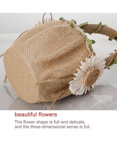 Flueyer 2Pcs Flower Girl Basket Burlap Jute Basket with Handle Woven Storage Basket for Home Wedding Garden Decoration - Buy Online on GoSupps.com