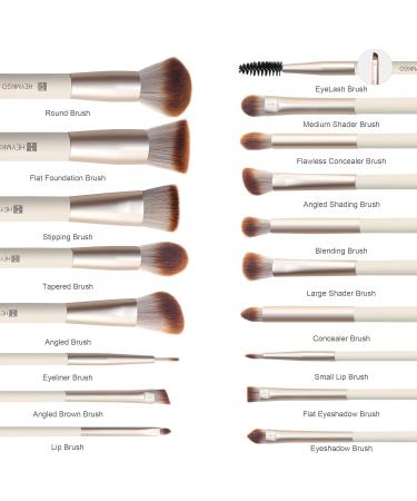 HEYMKGO Makeup Brushes Set 18 Pieces Professional Makeup Brush Set Foundation Eye Shadow Eyebrow Blush Kit Makeup Brush Brush Kit Synthetic Bristles with Storage Gift Box - Buy Online on GoSupps.com