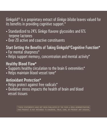 Nature's Way Ginkgold 60 mg - 150 Tablets for Memory & Cognitive Support - Buy Online on GoSupps.com