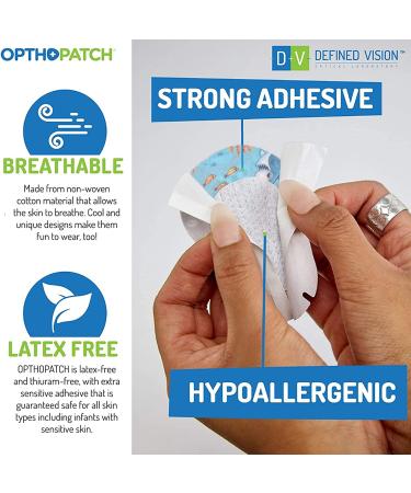 OPTHOPATCH Kids Eye Patches - Boys Fun Design - 40 Latex Free Hypoallergenic Cotton Patches for Amblyopia & Cross Eye- with 3 Reward Chart Posters - Buy Online on GoSupps.com
