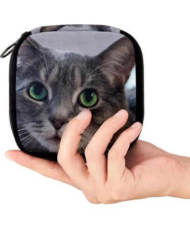 GIAPB Period Bag - Sanitary Napkin Storage & Makeup Pouch - Animal Gray Cat Color - Buy Online on GoSupps.com