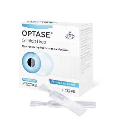 Optase Comfort Drop - Preservative Free Eye Drops to Help Hydrate Dry Eyes for Contact Lens Wearers - 20 x Single Doses