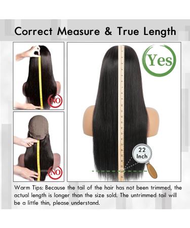 Buy YDDM 5x5 HD Lace Wig - 22 Inch Pre Plucked Glueless Human Hair Wig | Natural Black Straight Closure Wig for Easy Wear - Buy Online on GoSupps.com