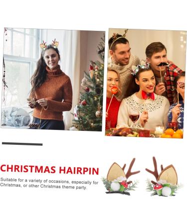 FRCOLOR 1Pair cat ears antler hair clip christmas antler hair clip reindeer antlers hair clips Christmas Hair Clips for girls antler headband Flocked antlers child alligator clip fresh - Buy Online on GoSupps.com