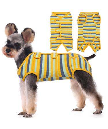 Kuoser dog body after op breathable body dogs after op for dogs/cats colored dog body after castration male bitch medical body dog alternative to the ruff of the sachet l green & yellow - Buy Online on GoSupps.com