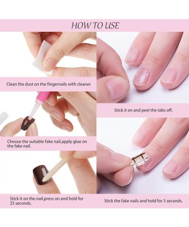 Kalolary 144PC False Nails Color Gradient Acrylic Fake Nails with Glue Stickers for Women & Girls | Perfect for DIY Nail Art Decoration - Buy Online on GoSupps.com