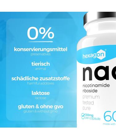 NAD + Nicotinamide Riboside Chloride 300mg | Vegan Anti-Aging Booster | 60 Vegetarian Capsules Made in France - +2 Months Supply - Buy Online on GoSupps.com