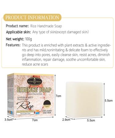 AICHUN BEAUTY Essence Soap - Natural Rice Extract for Deep Cleaning Detox Exfoliation & Acne Scar Repair - 100g/3.38fl.oz - Hydrate & Remove Blackheads - Buy Online on GoSupps.com