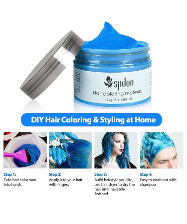 Blue Temporary Hair Color Wax for Men, Women, Kids - Daily Party, Cosplay, Halloween - DIY Hair Dye Paint - Buy Online on GoSupps.com