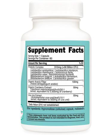 Nutricost Probiotic for Women 30 Billion CFU 60 Capsules - Complex with Acacia Fiber Uva Ursi & Cranberry Extract Non-GMO & Gluten Free - Buy Online on GoSupps.com