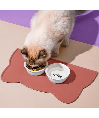 Buy Septillar Coral Red Bowl Pad for Cats & Small Dogs - Waterproof Slipproof Pet Mat 44x25 cm - Buy Online on GoSupps.com