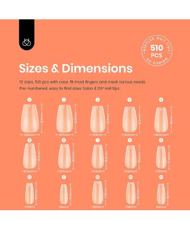 Beetles Matte Short Coffin False Nails Tips 510pcs - Acrylic/Gel Nail Art Kit - Buy Online on GoSupps.com