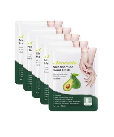 5 Pairs Hand Mask Main Gants Hydratants pour Soin de Main Masque Nourrissant Exfoliants R g n rantes Pour Les Mains S ches Vieillissantes et Gerc es Masque pour les Mains l'avocat