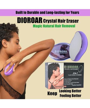 DIOROAR Crystal Hair Eraser Upgrade Crystal Hair Remover Physical Nano Glass Hair Removal Device Painless Epilator and Exfoliator for Quick Soft Silky Skin(Violet) - Buy Online on GoSupps.com