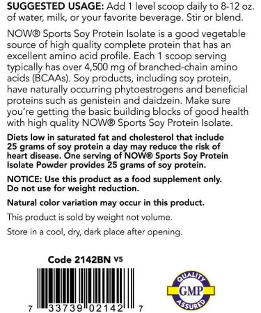 NOW Sports Nutrition Soy Protein Isolate 25g with BCAAs, Creamy Vanilla Powder - 2lb - Buy Online on GoSupps.com