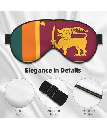 Sri Lanka Flag Print Silk Eye Mask - Sleep Blindfold for Men & Women | Night Light Blocking Sleep Shade - Buy Online on GoSupps.com
