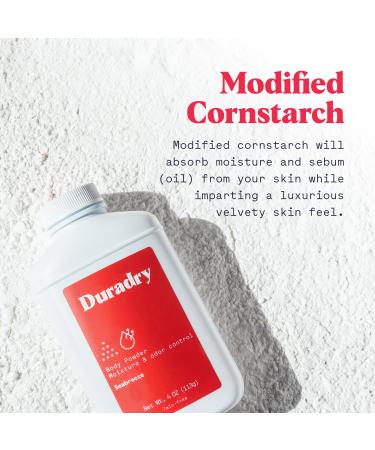 Duradry Body Powder for Men & Women - Talc-Free Helps Control Sweating and Odor Reduces Chafing Natural Powder for Skin Lightly Scented Made with Non-GMO Cornstarch - 4 oz Pack of 3 4 Ounce (Pack of 3) - Buy Online on GoSupps.com