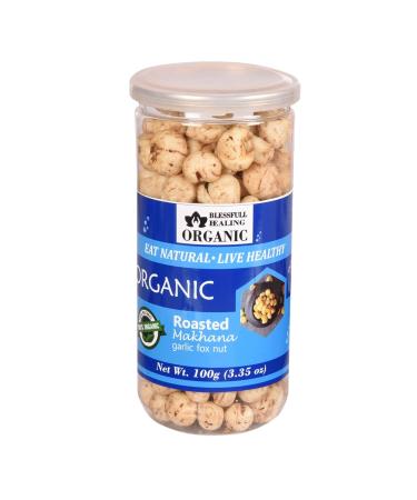 Buy Blessfull Healing Organic Makhana with Roasted Garlic Flavor - 100g | Healthy Snack for International Shipping - Buy Online on GoSupps.com
