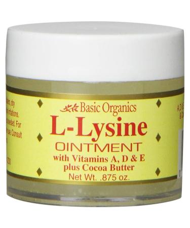 Basic Organics L-Lysine Ointment 0.875 oz (Pack of 4) 0.875 Ounce (Pack of 4)