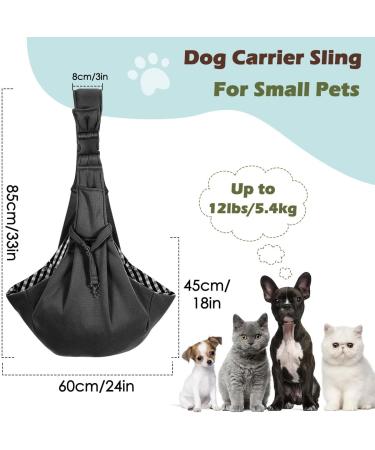 Pawaboo Dog Carrier Sling Hand Free Dog Papoose Carriers with Adjustable Strap Buckle Puppy Pouch Carrier Safety Leash for Puppies&Cats Wider Shoulder Strap Pet Sling Carriers (Up to 12lbs Black) - Buy Online on GoSupps.com