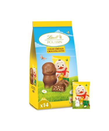 Lindt - POUSSIN - Sachet de Mini-Moulages fourr s - Chocolat au Lait et C r ales Croustillantes - Id al pour P ques 130g C r ales 130g