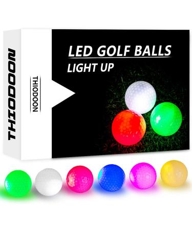 THIODOON Glow in The Dark Golf Balls - 6 Pack Light up LED Night Golf Gift Set for Men, Women, Kids - 6 Colors in One - Buy Online on GoSupps.com