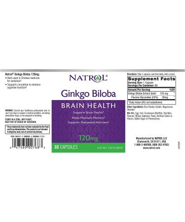 Shop Natrol Ginkgo Biloba 120mg - 60 Capsules for Memory & Focus Support - Buy Online on GoSupps.com