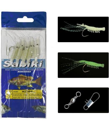 Skipaelf Luminous Sabiki Rig Set - 20 Pack | Surf Fishing Bait Rigs with Sharp Hooks and Shrimp Lure - Buy Online on GoSupps.com