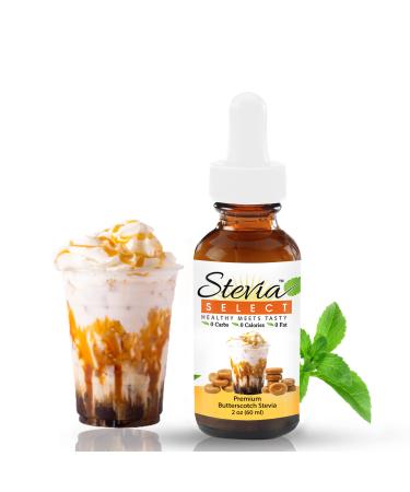 Stevia Select Liquid Stevia Drops - Keto Friendly Liquid Stevia Sweetener | Butterscotch Stevia Drops | Zero Calorie Sweetener Sugar Substitutes Extracted from Sweet Leaf | Butterscotch Stevia Liquid 2 Ounce