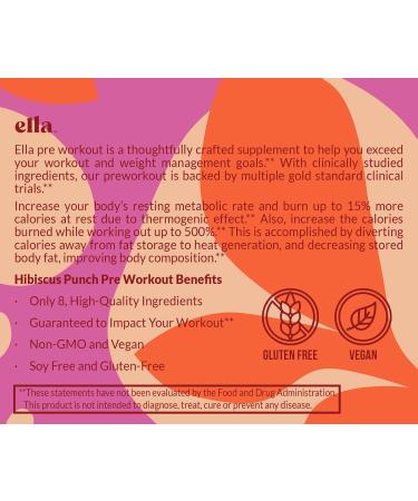 Naked Ella Pre Workout Powder | Hibiscus Punch Amino Energy | Vegan BCAA | Natural Caffeine | 30 Servings | Boost Your Workout - Shop Now - Buy Online on GoSupps.com