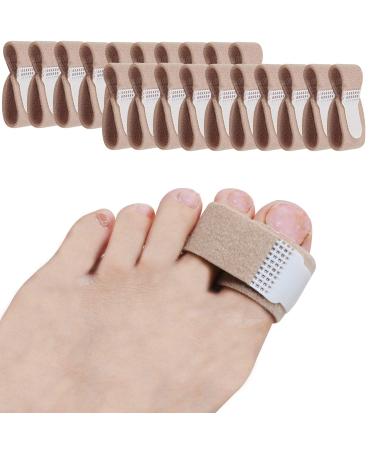 20 Pieces Broken Toe Wraps Cushioned Bandages Hammer Toe Separator Splints Toe Straight Hammer Toe Wrap Cushioned Corrector for Broken Toe Hammer Toe- L Size