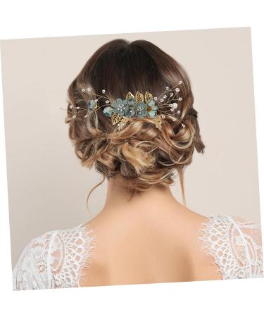 Minkissy Eucalyptus Bride Comb - Strass Decorative Alloy Bridal Hairpiece for Weddings | Medium Green Wedding Accessories - Buy Online on GoSupps.com
